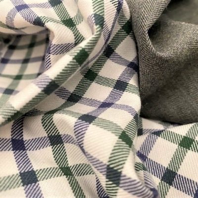 Fife 85 green check fabric
