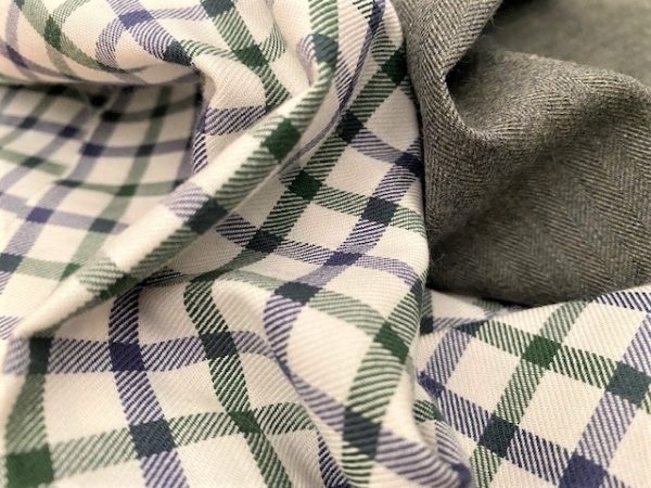 Fife 85 green check fabric