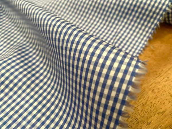King HE Blue Checked Fabric