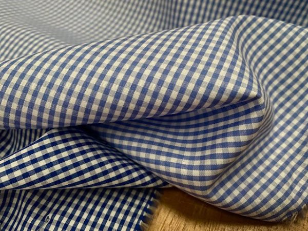 King HE Blue Checked Fabric
