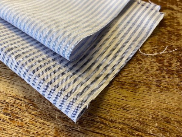 Oxford Yale Navy Striped Fabric
