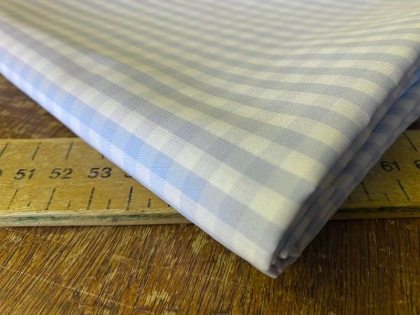 King AQ Ice Blue Checked Fabric