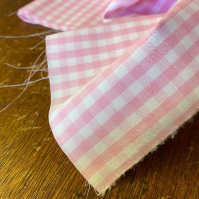 King AQ Pink Checked Fabric
