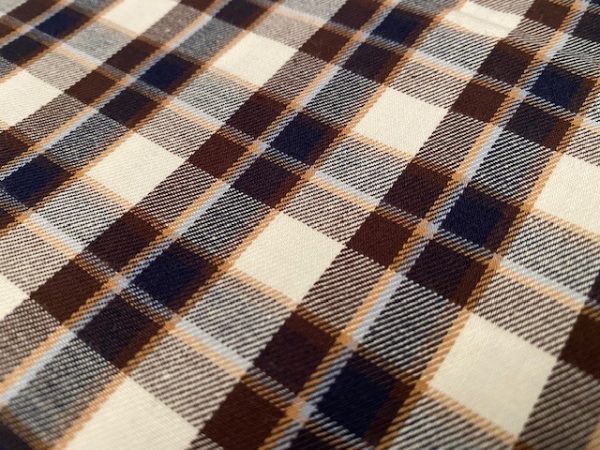 Fife 01 Brown checked fabric