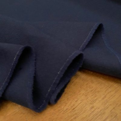 Rydal plain navy brushed cotton fabric