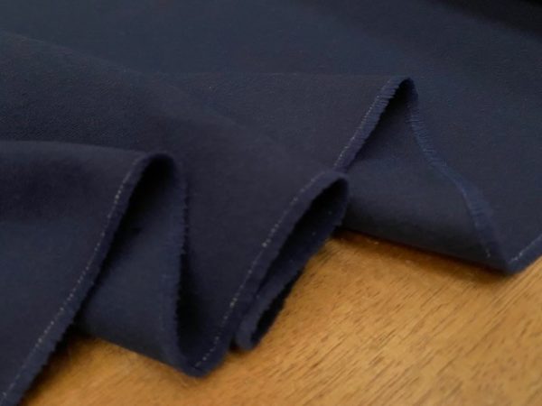 Rydal plain navy brushed cotton fabric