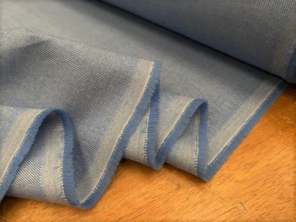 Rydal plain blue brushed cotton fabric