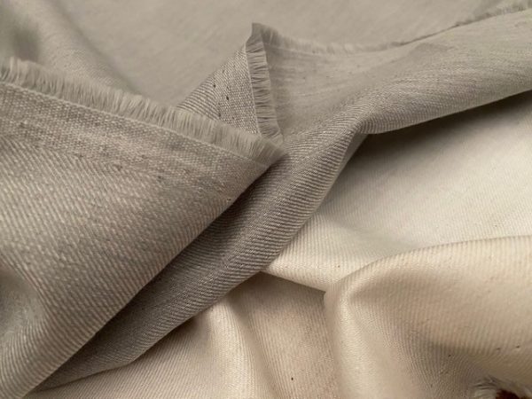 Fife plain taupe brushed cotton melange fabric