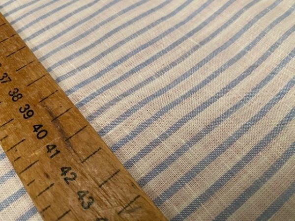 Linen 07 sky striped linen fabric