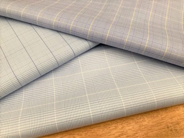 King 10 wales yellow checked fabric