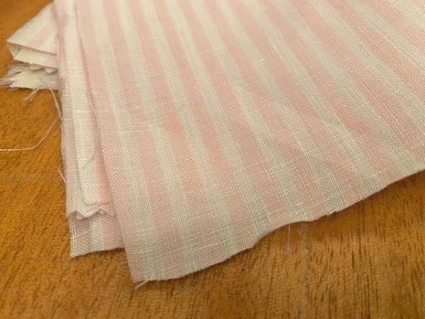Linen 08 Pink Striped Linen Fabric
