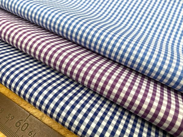 King BE Blue Checked Fabric
