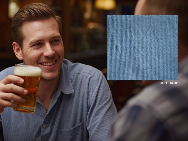 Haworth light blue babycord fabric