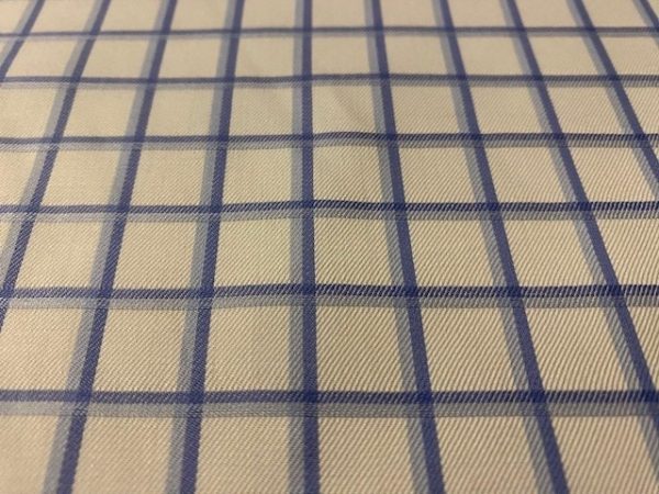 Kent 36 blue checked twill fabric