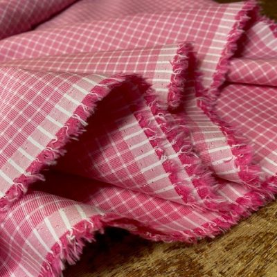 King FF pink checked fabric