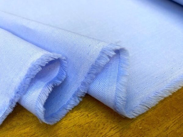 Fife plain azure brushed cotton fabric