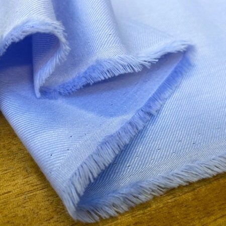 Fife plain azure brushed cotton fabric