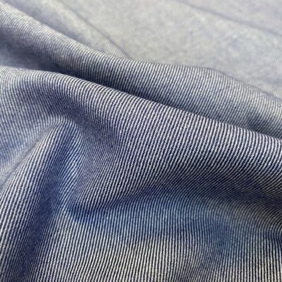 Fife plain navy brushed cotton fabric