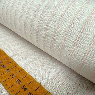 Linen 06 Pink Striped Linen Fabric