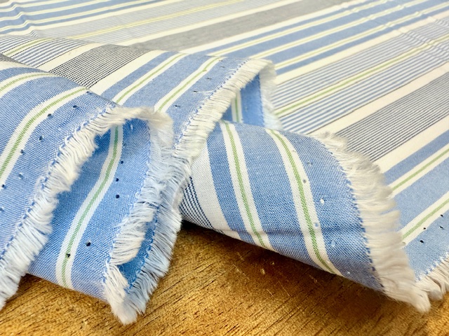Hampton 11 blue striped fabric