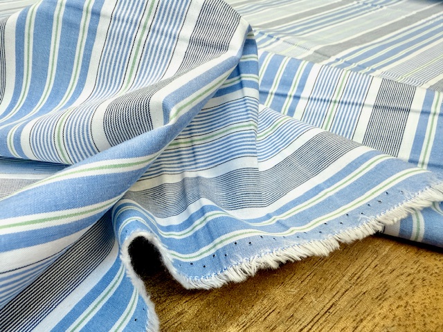 Hampton 11 blue striped fabric