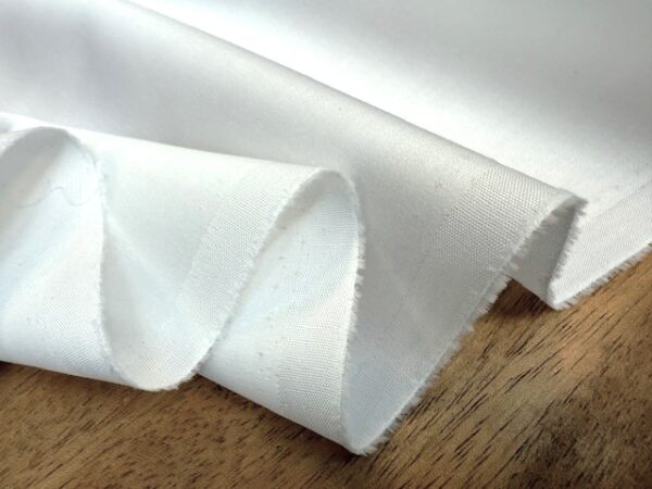 Lakeside white non iron sateen fabric