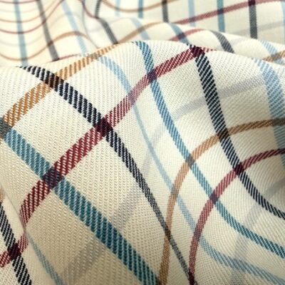 Kendal Turf blue check fabric