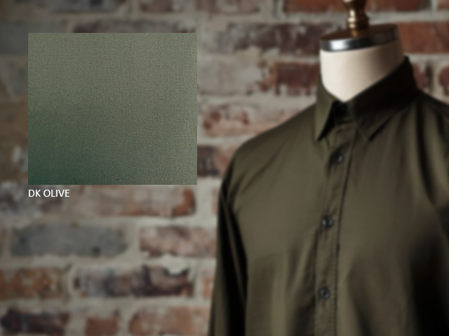 Nelson plain dk olive cotton poplin
