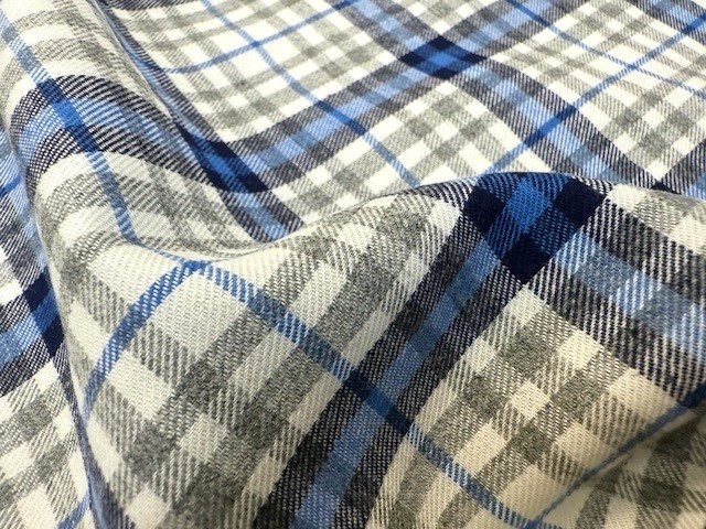 Fife 70 blue brushed cotton