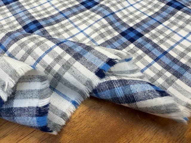 Fife 70 blue brushed cotton