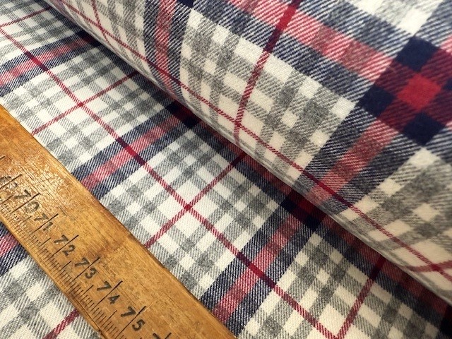 Fife 70 red brushed cotton