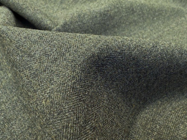 Fife HB Green brushed herringbone