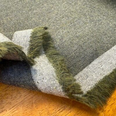 Fife HB Green brushed herringbone