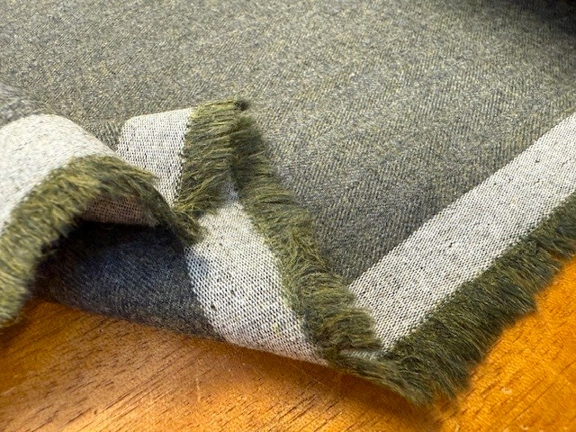 Fife HB Green brushed herringbone