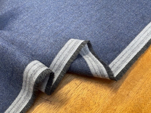 Fife HB Navy brushed herringbone