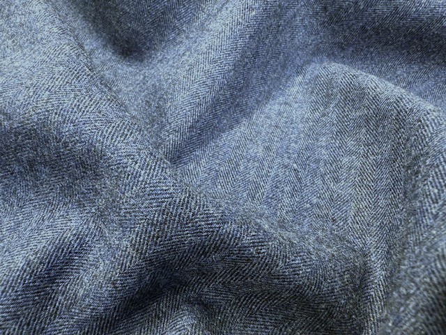 Fife HB Navy brushed herringbone