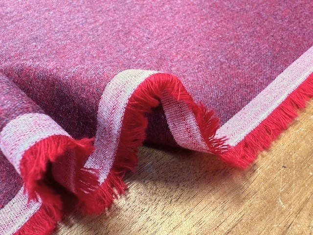Fife ruby brushed cotton melange