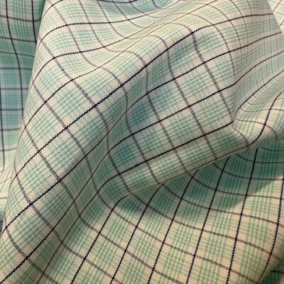 Regent 08 aqua checked fabric