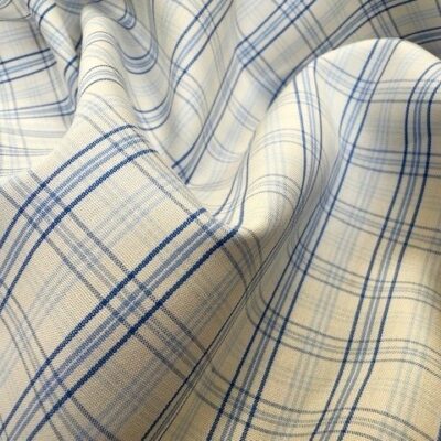 Regent 12 blue checked fabric