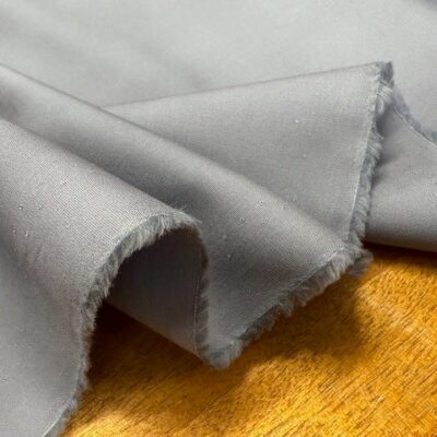 Nelson plain dove grey cotton poplin