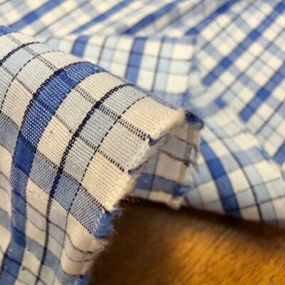 Hampton 114 Blue checked fabric