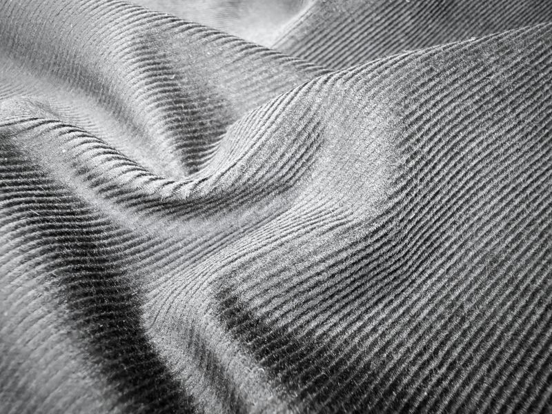 Haworth black babycord fabric